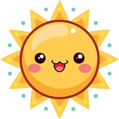 Obraz premium A cartoon sun with a smiling face