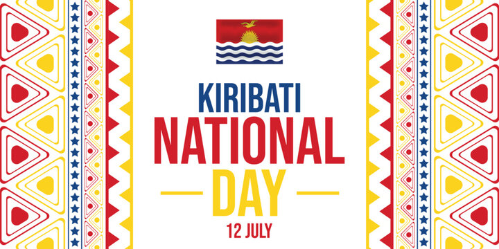 12 July is observed as Kiribati Independence Day. Happy Independence Day of Kiribati Vector illustration, national day poster, greeting template design. Vector EPS 10.