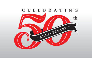 black and red celebrating 50 years anniversary 