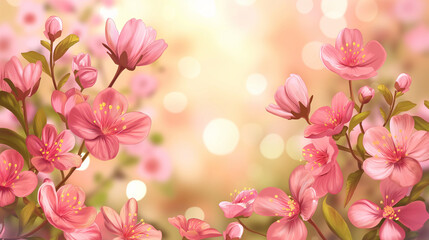 Fototapeta premium Sfondo floraela, fori rosa, sfondo