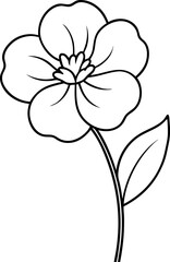 A flower is drawn in black and white
