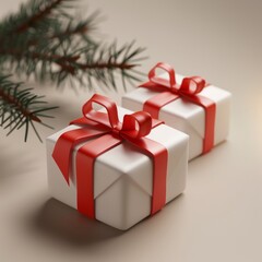 Obraz premium Festive background with gift boxes. Happy New Year and Merry Christmas