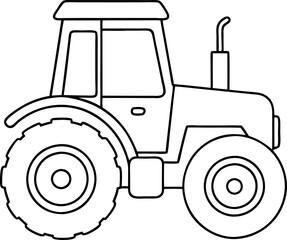 Obraz premium A tractor is shown in a black and white drawing