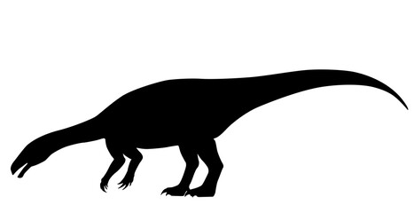 silhouette of a dinosaur on a white background