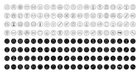 Set of icons in trendy line style. Business, ecommerce, finance, accounting. Big set Icons collection. Vector illustration. App icon