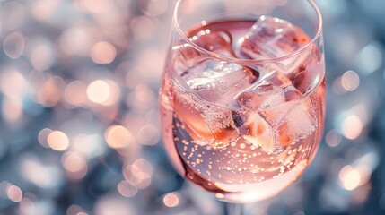 A chilled glass of iced rose