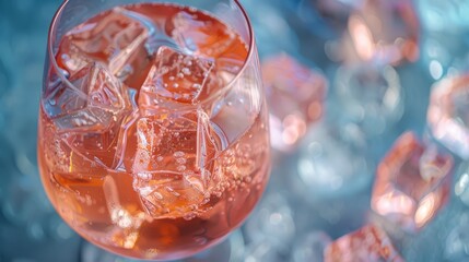 A chilled glass of iced rose