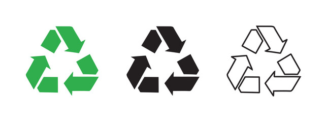 recycle vector icon set