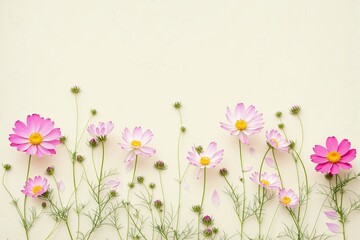 pink/white flowers with yellowish background