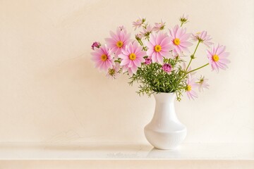 bouquet of pink flowers in vase