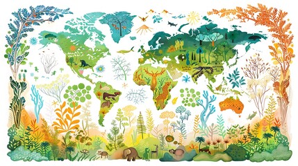 Visual aid on Terrestrial Biomes detailing characteristics of major biomes like tundra desert tropical rainforest and temperate grassland with maps and climate diagrams