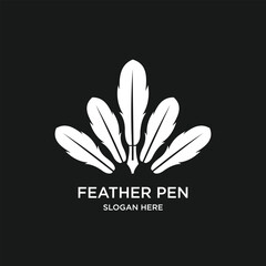 Feather logo design simple concept Premium Vector