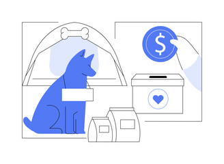 Donate to animal shelter isolated cartoon vector illustrations.