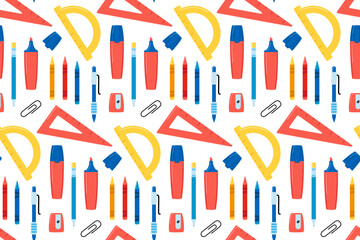 stationery elements seamless pattern design vector