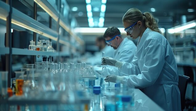 Scientists Working in a Modern Laboratory
