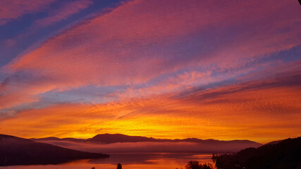 sunset over the mountains
