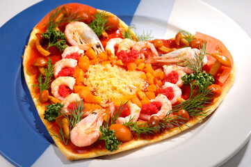 Appetizing Heart-shaped Pizza