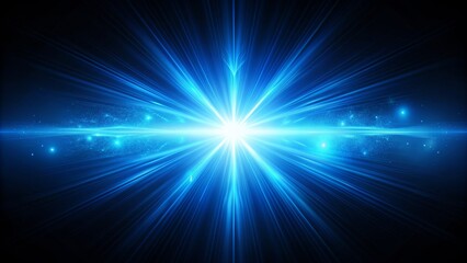 Obraz premium Abstract Blue Light Rays and Glowing Particles - Futuristic Technology Background