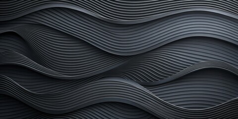 Fototapeta premium Abstract Dark Gray Curved Lines - 3D Rendered Background