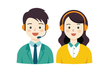 customer-service--character-vector-sil vector