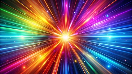 Fototapeta premium Abstract Rainbow Light Explosion with Bright Rays