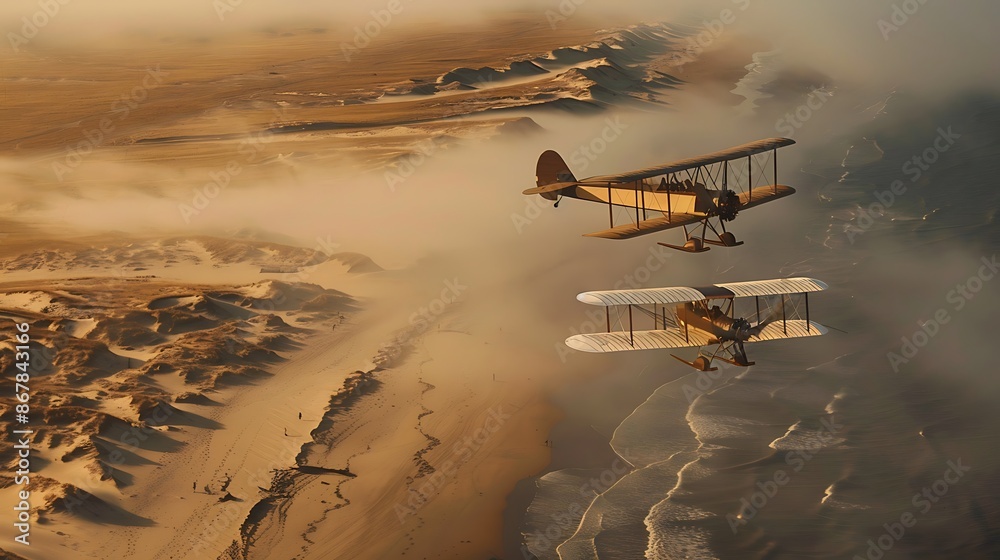 Canvas Prints experience first successful flight of the wright brothers at kitty hawk with their innovative aircra