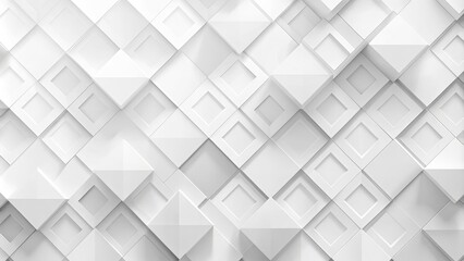 Fototapeta premium Abstract White Geometric Squares 3D Pattern - Digital Graphic Background