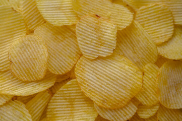 Close-up full frame of potato chips