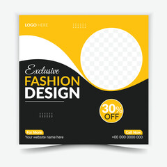 Creative modern fashion design social media post template