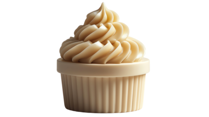 White chocolate ice cream , isolate on white background