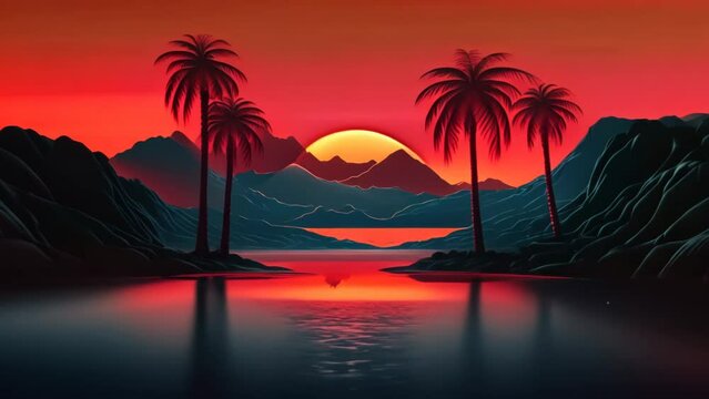sunset over the sea
