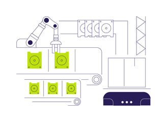 Appliance components manufacturing abstract concept vector illustration.