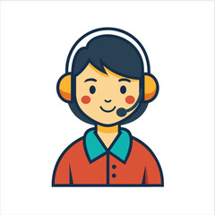 customer-service--character-vector-sil vector