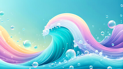 abstract water wave background with bubbles