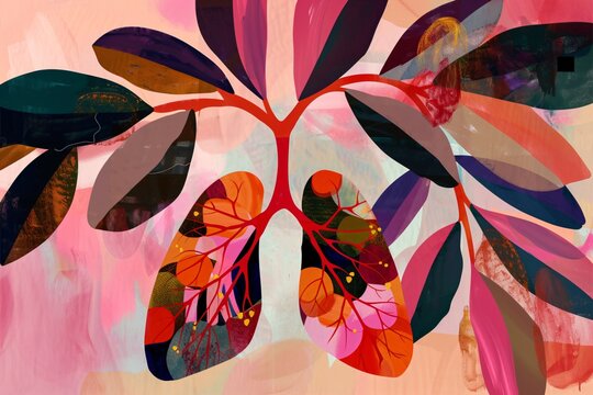 Healthy lungs and plants. World Lung Day. World Tuberculosis and COPD Day. World no tobacco day campaign. Lung cancer awareness month. Earth day, world health and environment abstract concept