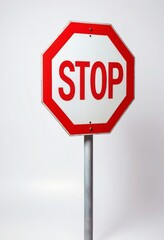 stop sign, isolated white background, copy space for text
