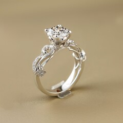 A beautiful ring on a neutral background