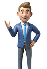 Professional 3D Businessman Mascot in a Suit - Corporate Character for Business Branding and Marketing