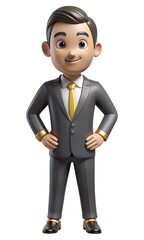 Professional 3D Businessman Mascot in a Suit - Corporate Character for Business Branding and Marketing