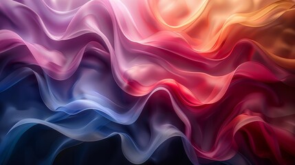 Obraz premium Colorful abstract silk fabric background, fluid shapes, vibrant gradient, artistic design concept