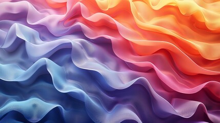 Obraz premium Vibrant wavy fabric background, abstract gradient colors. Modern art and design concept
