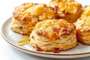 Charming Cheddar and Bacon Biscuits with Melted Butter