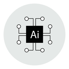 Ai icon, The Impact of Artificial Intelligence on Modern Industries, Ethical Considerations in AI Development and Deployment icon