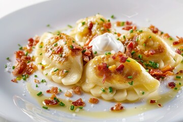 Flavorful Cheese Pierogi with Bacon, Onions, and Mashed Potatoes