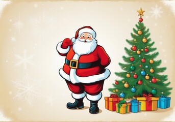 Fototapeta premium Festive Greetings with Santa Claus