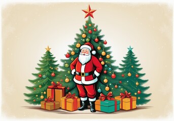 Fototapeta premium Festive Greetings with Santa Claus