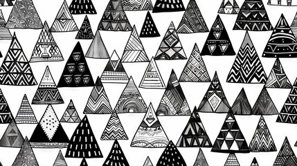 Fototapeta premium The image is a black and white geometric pattern