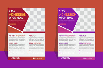 Fototapeta premium School admission professional flyer design template premium vector design 2024