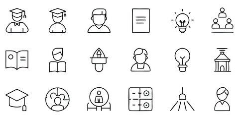 set of icons of people