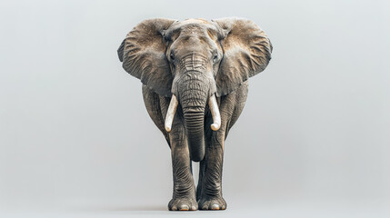 A dirty elephant standing in the dirt. The elephant is looking at the camera. The elephant is dirty and has mud on its trunk © Людмила Мазур